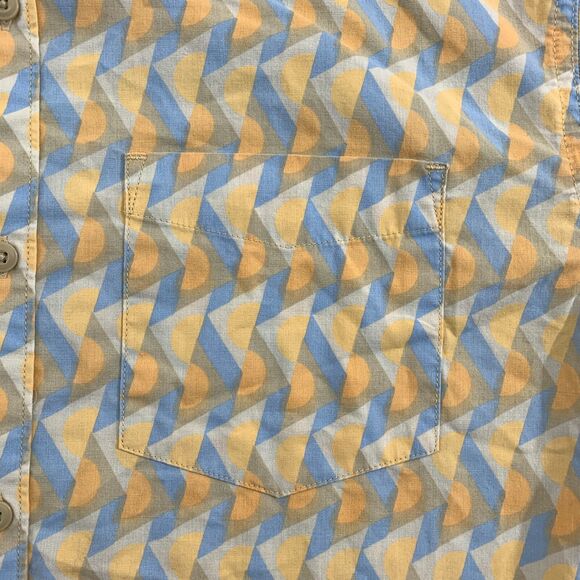 PrAna Mens Stimmersee Shirt Size Large Aura Glow Retro Geo Woven Standard Fit - Picture 5 of 10